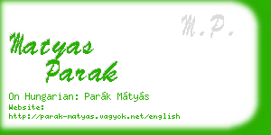 matyas parak business card