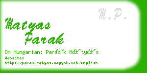 matyas parak business card